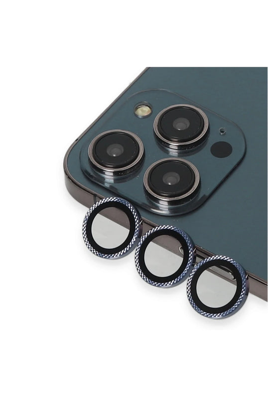 iPhone 15 Pro Max Rhomb Snakeskin AR Kamera Lens Koruyucu - Lacivert 2