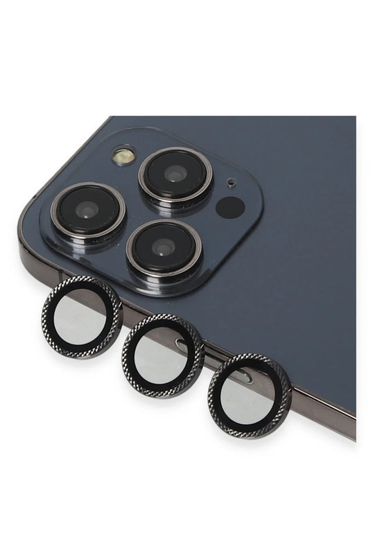 iPhone 15 Pro Max Rhomb Snakeskin AR Kamera Lens Koruyucu - Siyah 2