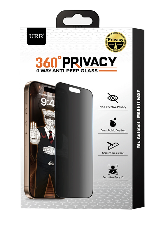 iPhone 16 Pro Max 4 Way Anti Spy 360 Privacy Cam Ekran Koruyucu