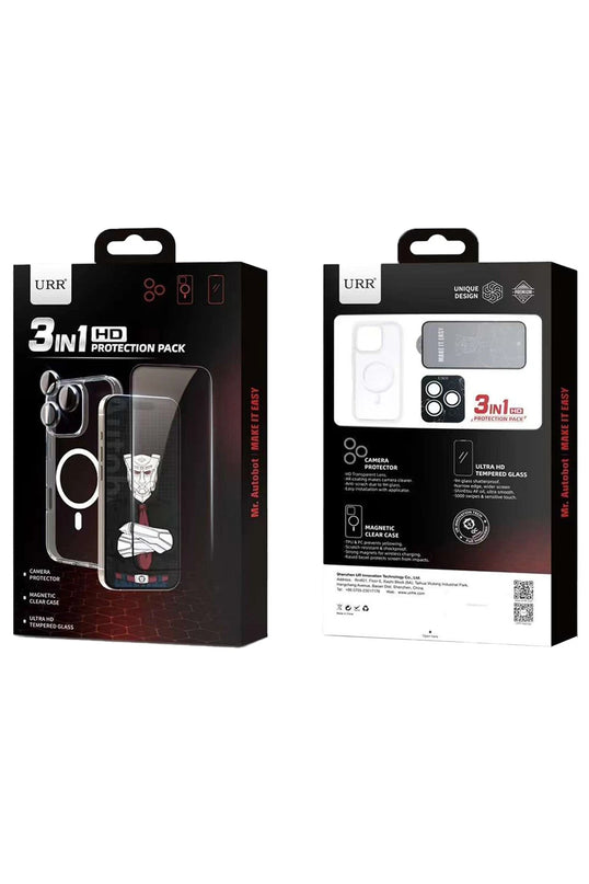 iPhone 16 Pro Max Crystal Clear Magsafe 3in1 Ekran Koruyucu ve Kamera Lens Set Kılıf 5