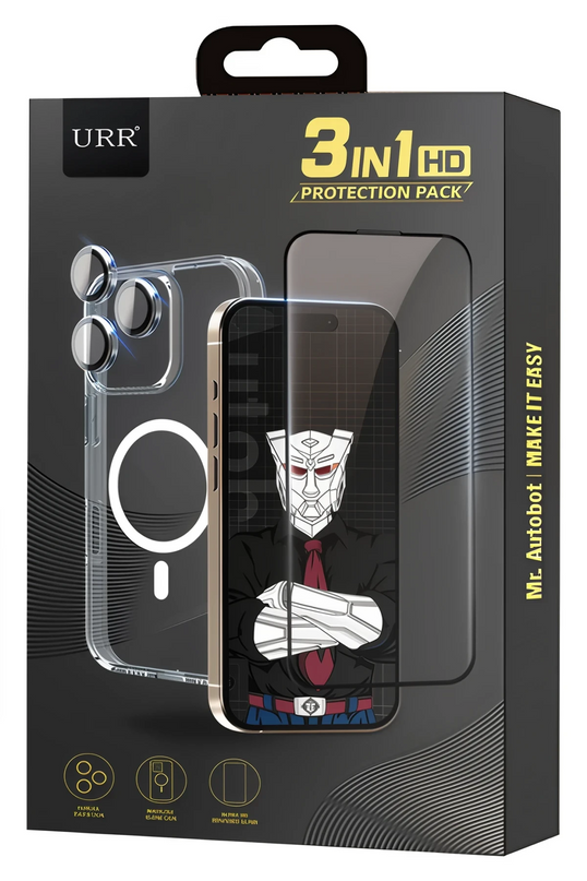 iPhone 16 Pro Max Crystal Clear Magsafe 3in1 Ekran Koruyucu ve Kamera Lens Set Kılıf