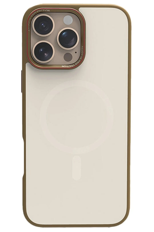 iPhone 16 Pro Max Matte Pure Glass Magsafe Kapak Kılıf - Gold 2