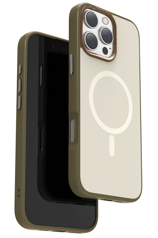 iPhone 16 Pro Max Matte Pure Glass Magsafe Kapak Kılıf - Gold
