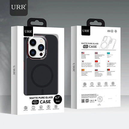 iPhone 16 Pro Max Matte Pure Glass Magsafe Kapak Kılıf - Siyah 3