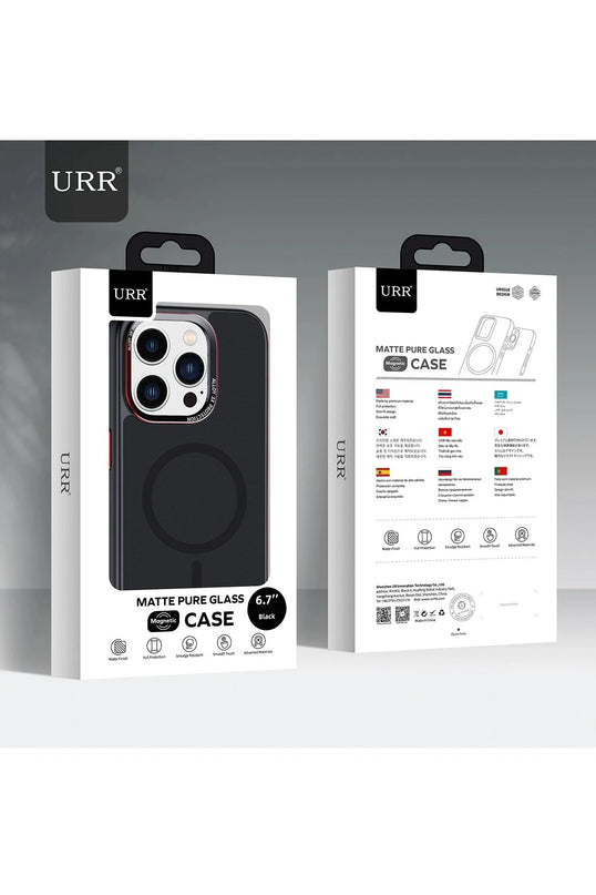 iPhone 16 Pro Max Matte Pure Glass Magsafe Kapak Kılıf - Siyah 3