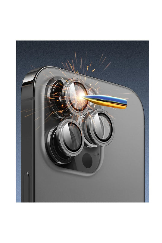 iPhone 16 Pro Max Titanium Alloy AR Kamera Lens Koruyucu - Gümüş 4
