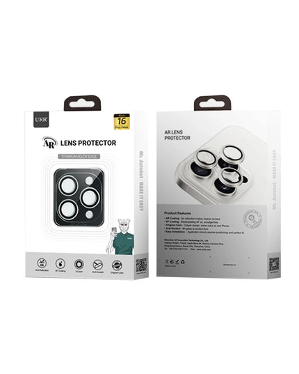 iPhone 16 Pro Max Titanium Alloy AR Kamera Lens Koruyucu - Siyah 5