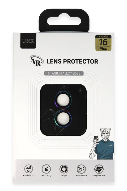 iPhone 16 Titanium Alloy AR Kamera Lens Koruyucu - Rainbow 2