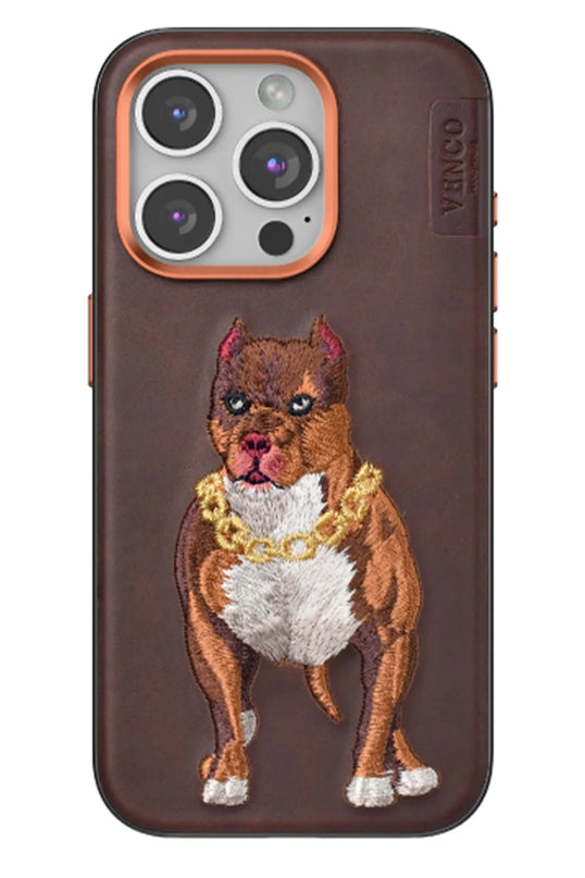 iPhone 15 Pro Perma Desenli Kapak Kılıf - Kahverengi