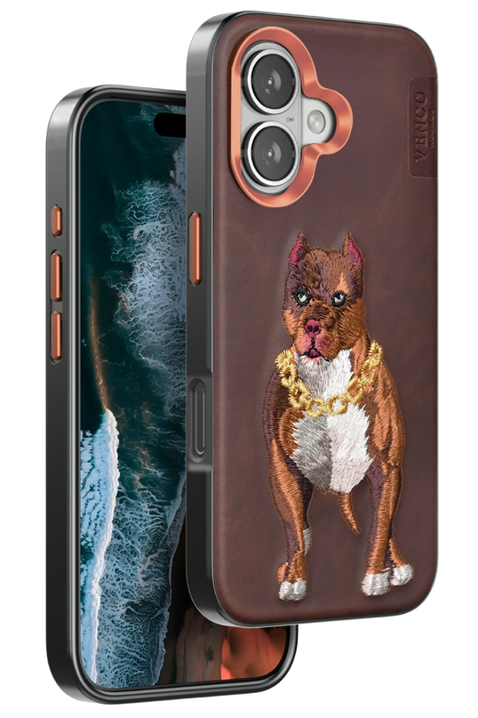 iPhone 16 Perma Desenli Kapak Kılıf - Kahverengi