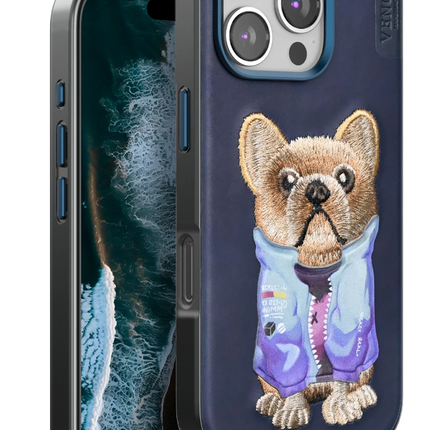 iPhone 16 Pro Max Cute Desenli Kapak Kılıf - Lacivert