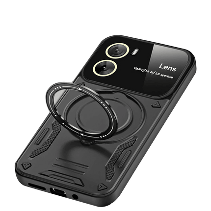 Vivo Y16 Joy Lens Standlı Kapak Kılıf - Siyah 3