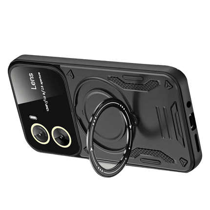 Vivo Y16 Joy Lens Standlı Kapak Kılıf - Siyah 2