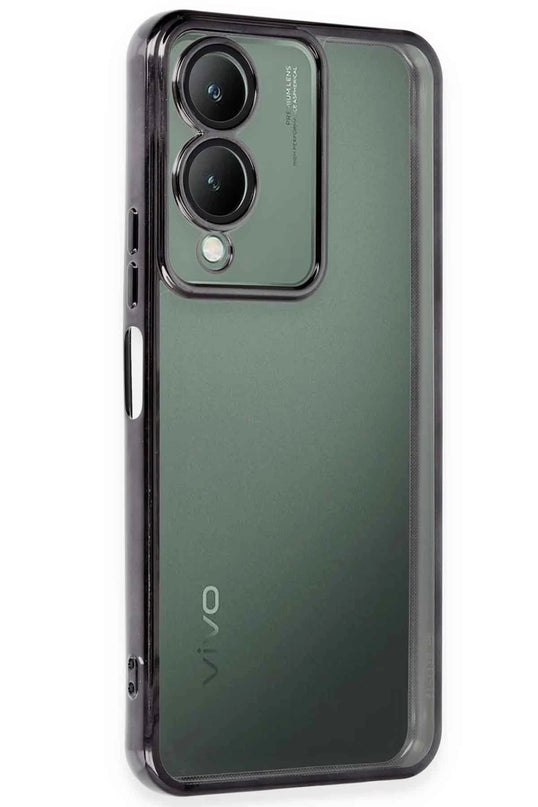 Vivo Y17S Razer Lensli Silikon Kılıf - Siyah
