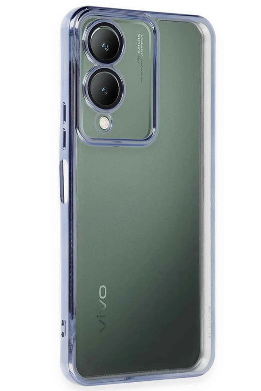 Vivo Y17S Razer Lensli Silikon Kılıf - Açık Mavi
