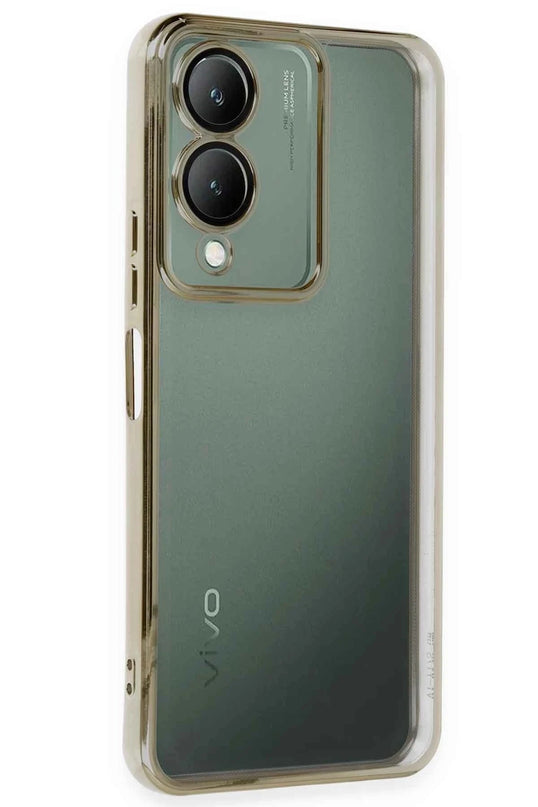 Vivo Y17S Razer Lensli Silikon Kılıf - Gold