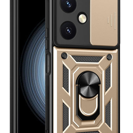 Vivo Y27 Pars Lens Yüzüklü Silikon Kılıf - Gold