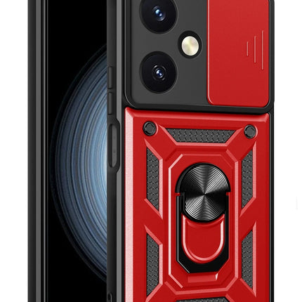 Vivo Y27 Pars Lens Yüzüklü Silikon Kılıf - Kırmızı