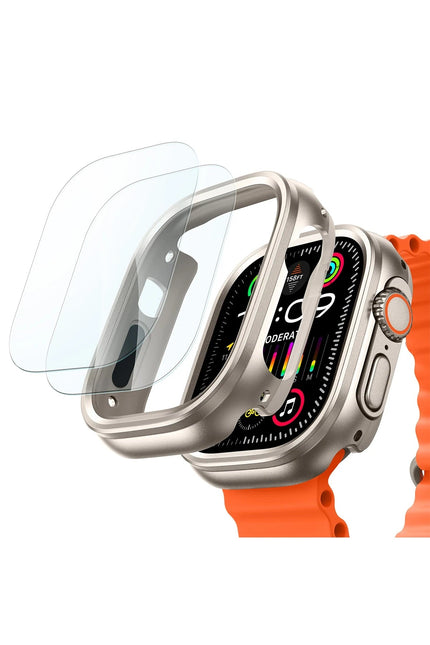 Watch Ultra 2 49mm Armorite Protection Saat Kasa + 2 Adet Saat Cam Ekran Koruyucu Set