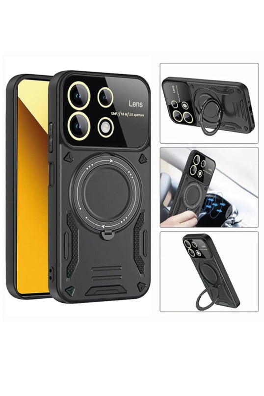 Xiaomi Mi 13T Pro Joy Lens Standlı Kapak Kılıf - Kırmızı 3