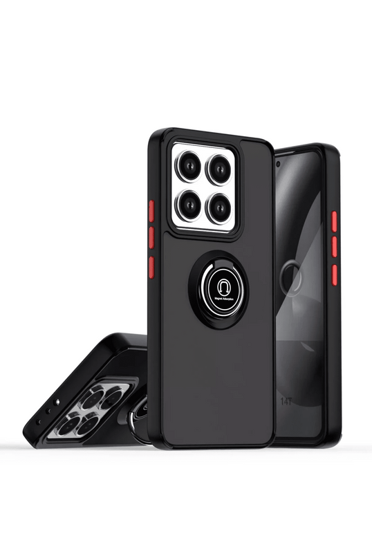 Xiaomi Mi 14T Pro Montreal Yüzüklü Silikon Kapak Kılıf - Siyah