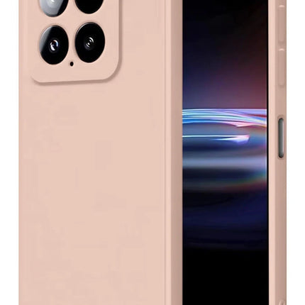 Xiaomi Mi 14T Pro Nano içi Kadife Silikon Kılıf - Pudra