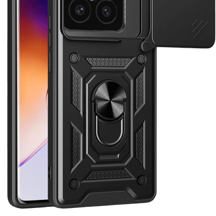 Xiaomi Mi 14T Pro Pars Lens Yüzüklü Silikon Kılıf - Siyah