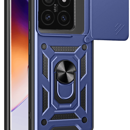 Xiaomi Mi 14T Pro Pars Lens Yüzüklü Silikon Kılıf - Lacivert