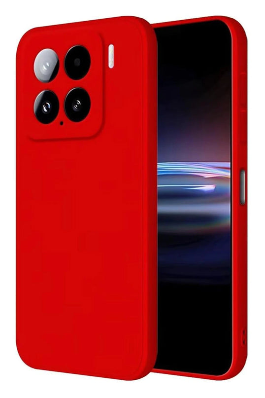 Xiaomi Mi 15 Nano içi Kadife Silikon Kılıf - Kırmızı