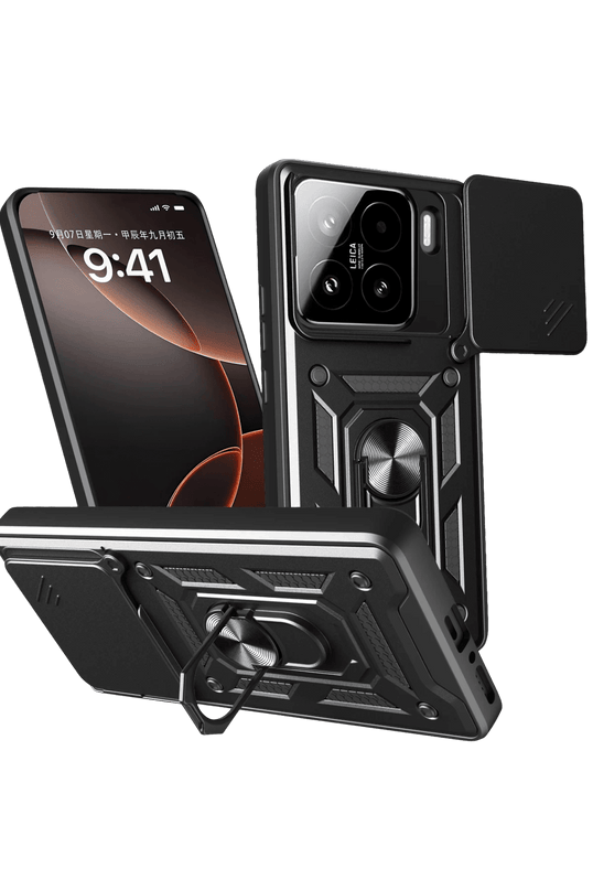 Xiaomi Mi 15 Pars Lens Yüzüklü Silikon Kılıf - Siyah