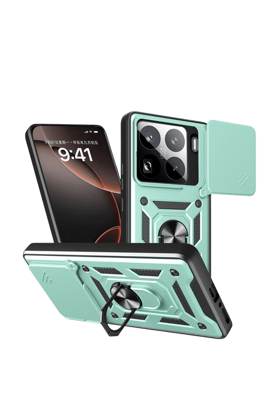 Xiaomi Mi 15 Pro Pars Lens Yüzüklü Silikon Kılıf - Yeşil