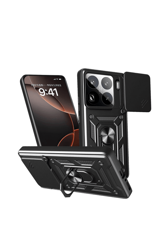 Xiaomi Mi 15 Pro Pars Lens Yüzüklü Silikon Kılıf - Siyah