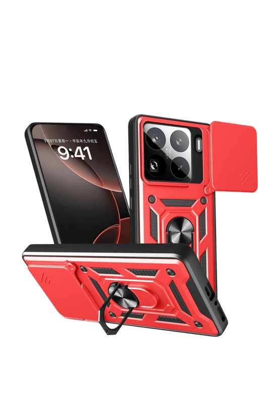 Xiaomi Mi 15 Pro Pars Lens Yüzüklü Silikon Kılıf - Kırmızı