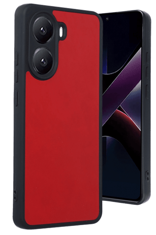 Xiaomi Poco X7 Pro Aras Deri Kapak Kılıf - Kırmızı