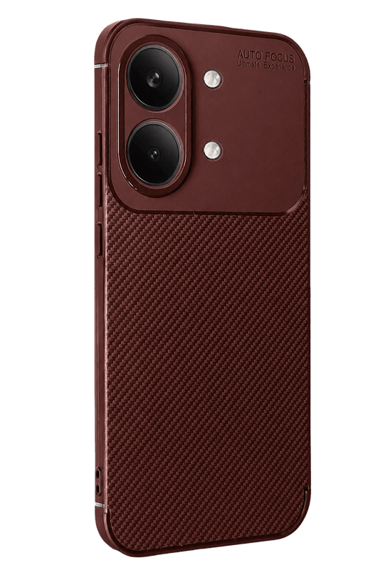Xiaomi Poco X8 Pro Max Auto Focus Karbon Kapak Kılıf - Bordo