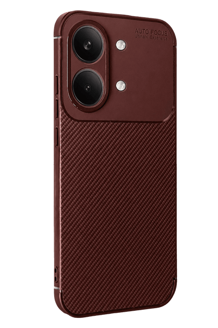 Xiaomi Poco X8 Pro Max Auto Focus Karbon Kapak Kılıf - Bordo