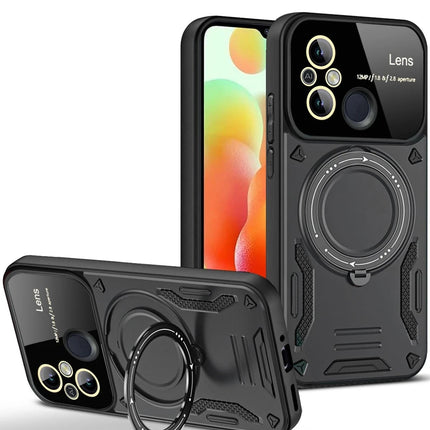 Xiaomi Redmi 12C Joy Lens Standlı Kapak Kılıf - Siyah