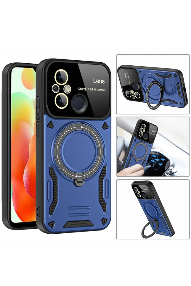 Xiaomi Redmi 12C Joy Lens Standlı Kapak Kılıf - Siyah 3