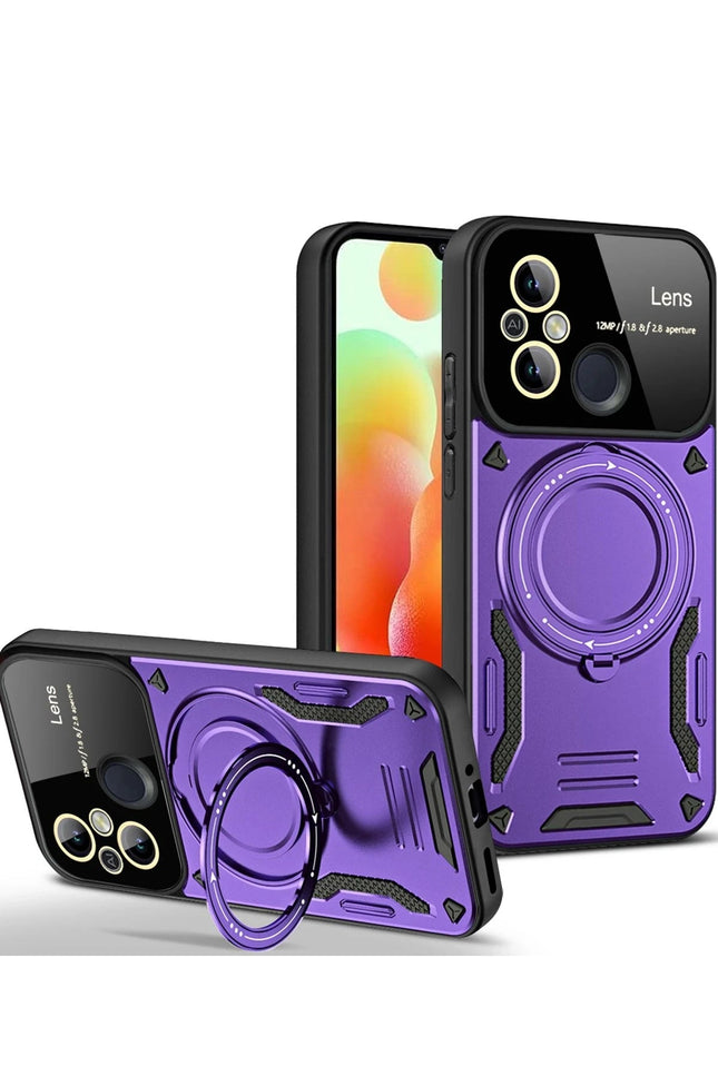 Xiaomi Redmi 12C Joy Lens Standlı Kapak Kılıf - Mor