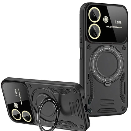 Xiaomi Redmi 13C Joy Lens Standlı Kapak Kılıf - Siyah