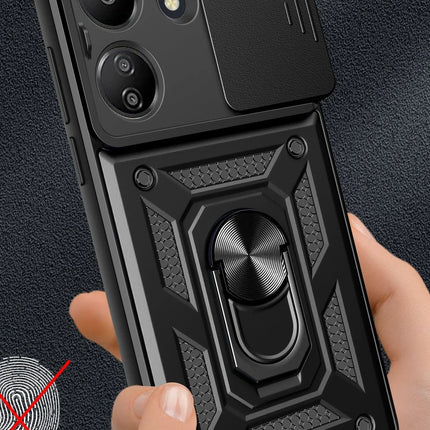 Xiaomi Redmi 13C Pars Lens Yüzüklü Silikon Kılıf - Siyah 2