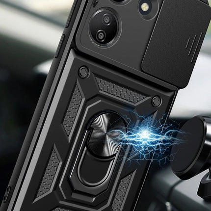 Xiaomi Redmi 13C Pars Lens Yüzüklü Silikon Kılıf - Siyah 3