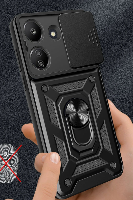 Xiaomi Redmi 13C Pars Lens Yüzüklü Silikon Kılıf - Kırmızı 2