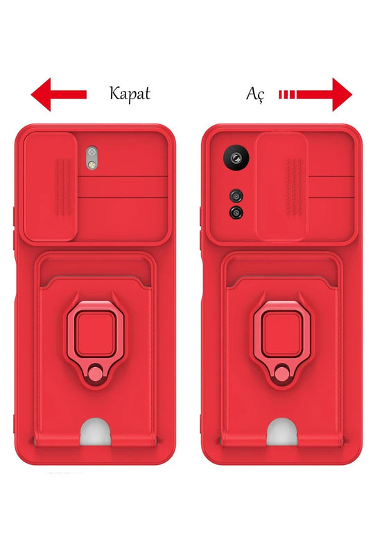 Xiaomi Redmi 13C Zuma Kartvizitli Yüzüklü Silikon Kılıf - Kırmızı 5