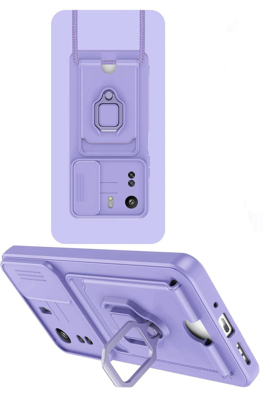 Xiaomi Redmi 13C Zuma Kartvizitli Yüzüklü Silikon Kılıf - Lila 2