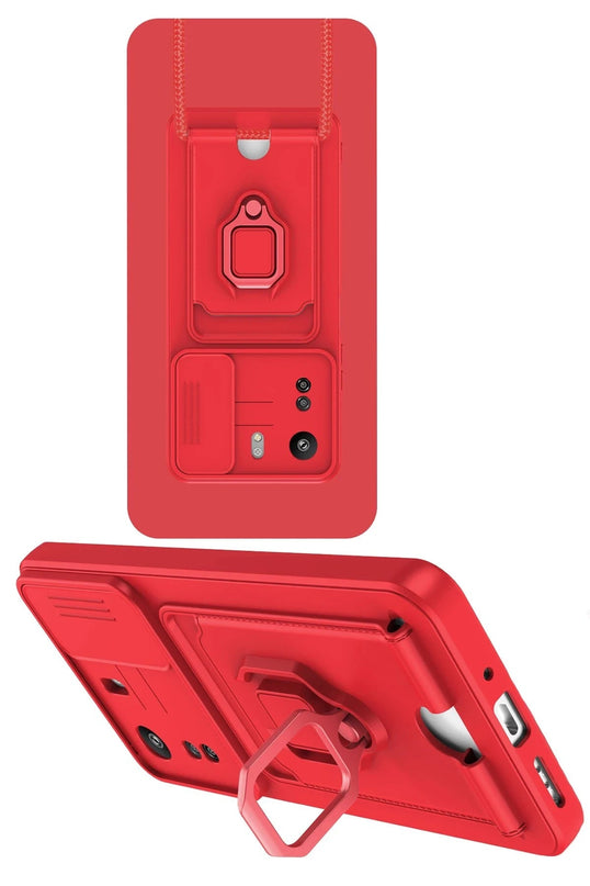 Xiaomi Redmi 13C Zuma Kartvizitli Yüzüklü Silikon Kılıf - Kırmızı 2