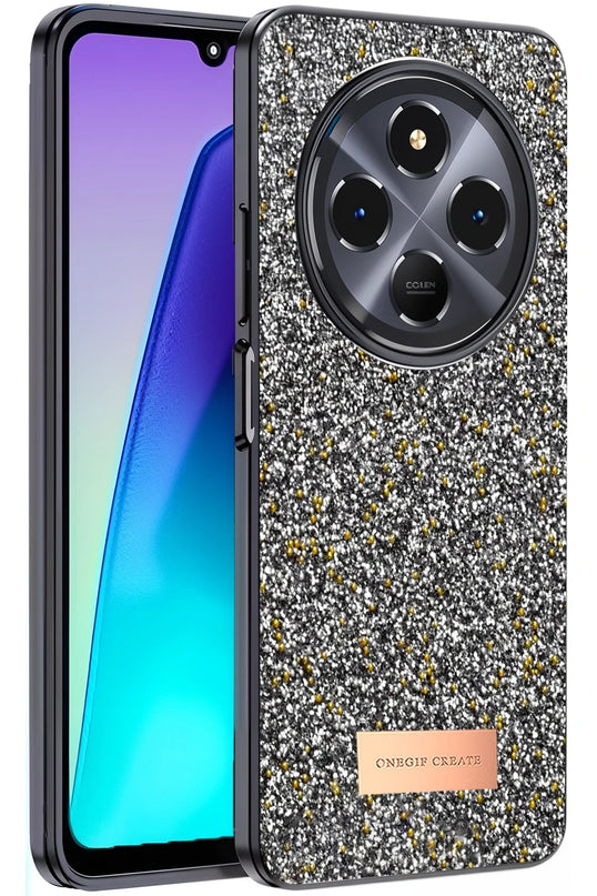Xiaomi Redmi 14C Bright Simli Kapak Kılıf - Gümüş