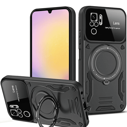 Xiaomi Redmi Note 10S Joy Lens Standlı Kapak Kılıf - Siyah