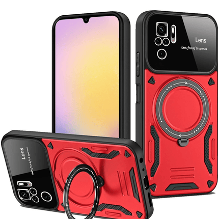 Xiaomi Redmi Note 10S Joy Lens Standlı Kapak Kılıf - Kırmızı