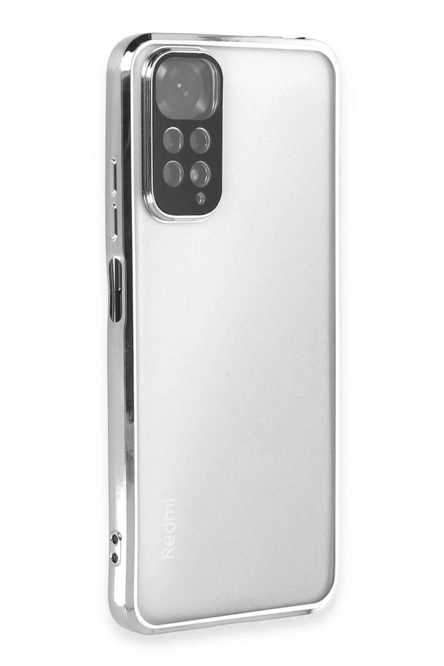 Xiaomi Redmi Note 11 Razer Lensli Silikon Kılıf - Gümüş